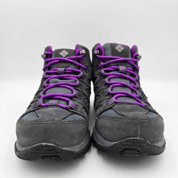 Columbia Crestwood Mid Waterproof Hiking Shoes, Graphite, Bright Plum, Women's 6 - Picture 2 of 16